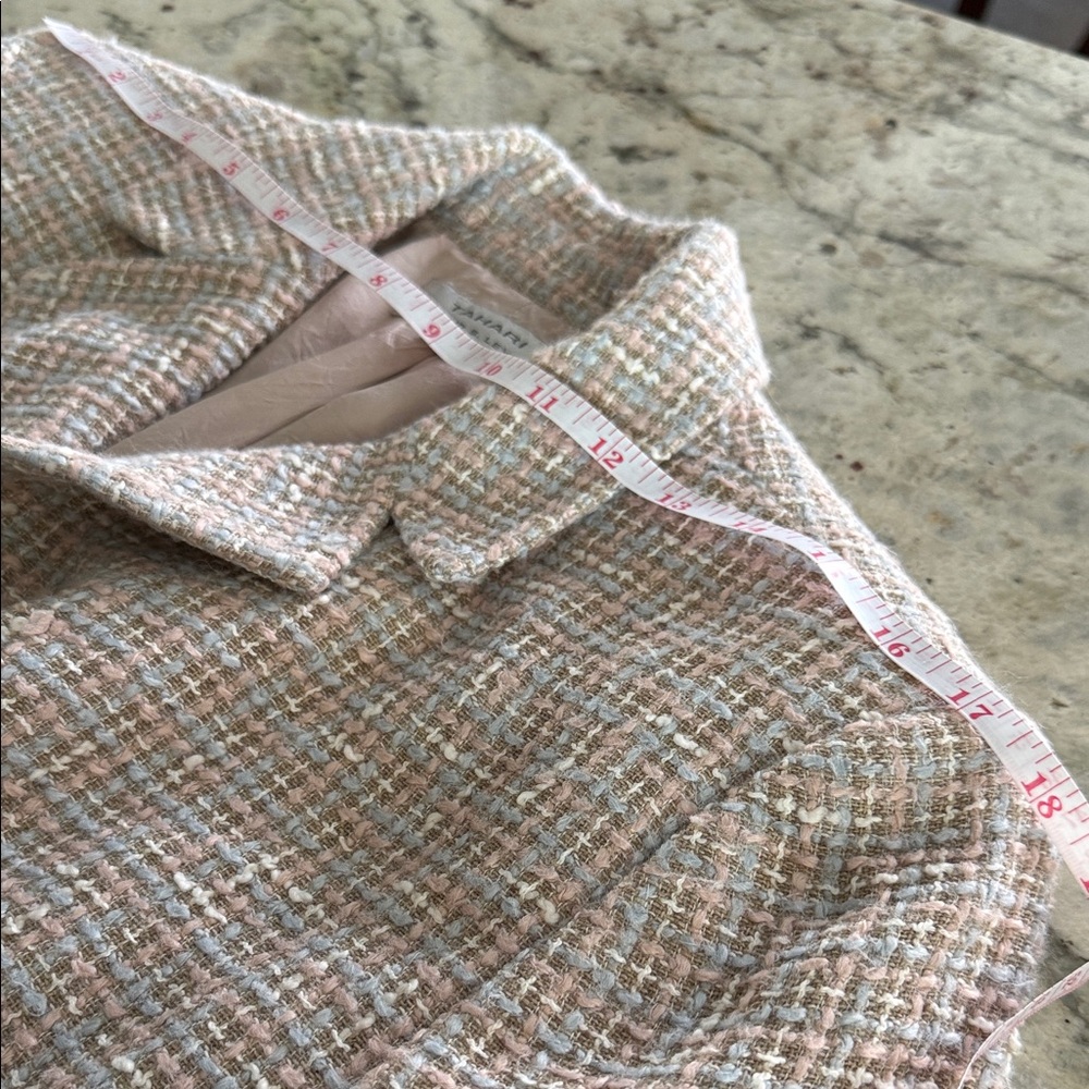 Tahari Light Pink and Green Tweed Blazer - Picture 11 of 14